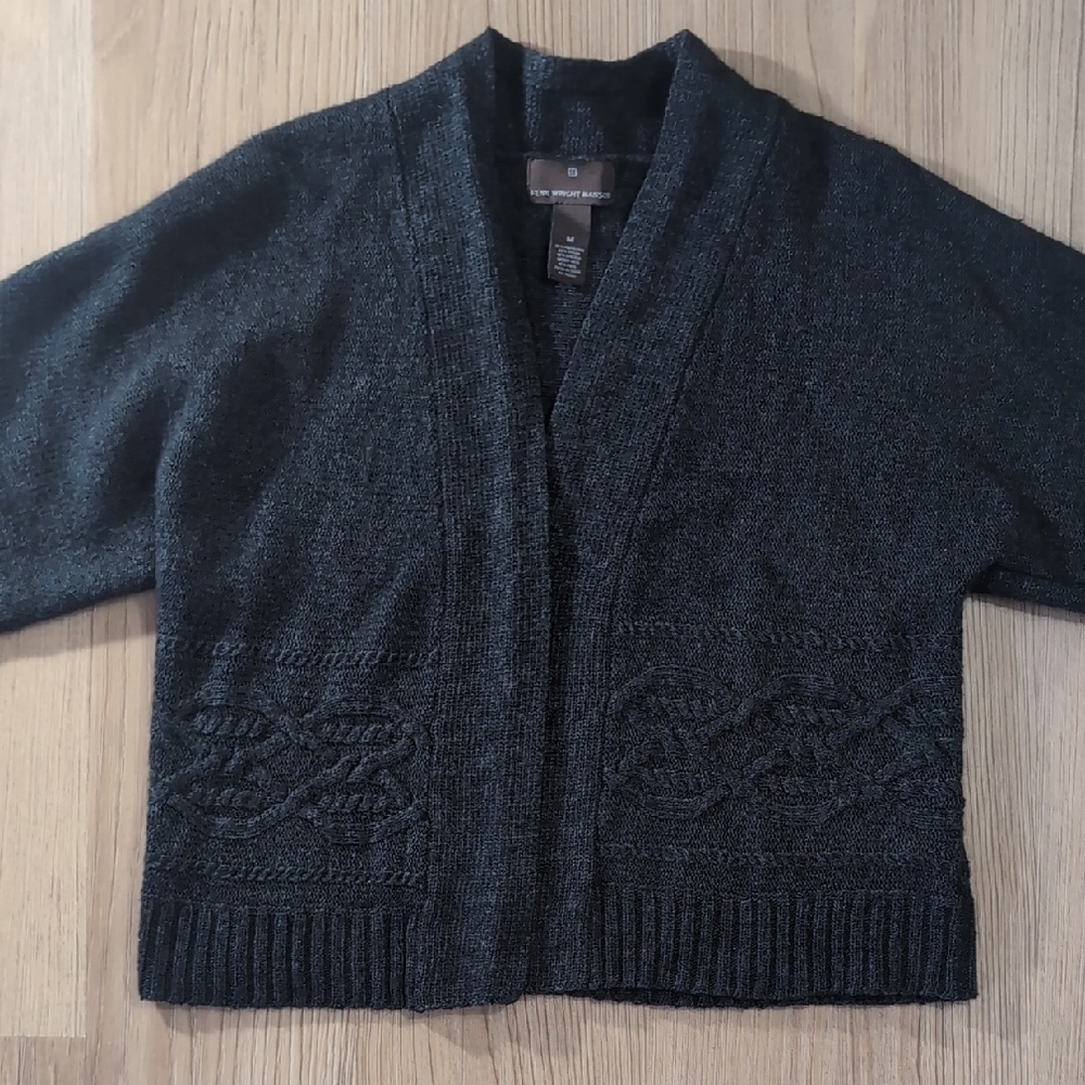 Fenn Wright Manson Gray Cardigan Sweater Chunky Knit